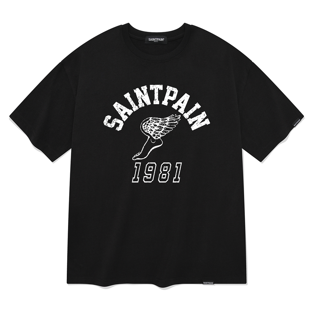 세인트페인 윙피트 반팔 티셔츠-블랙