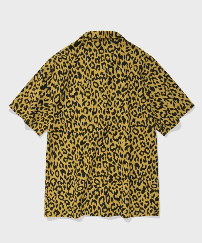 SP LOOSE FIT LEOPARD LINEN SHIRTS-YELLOW
