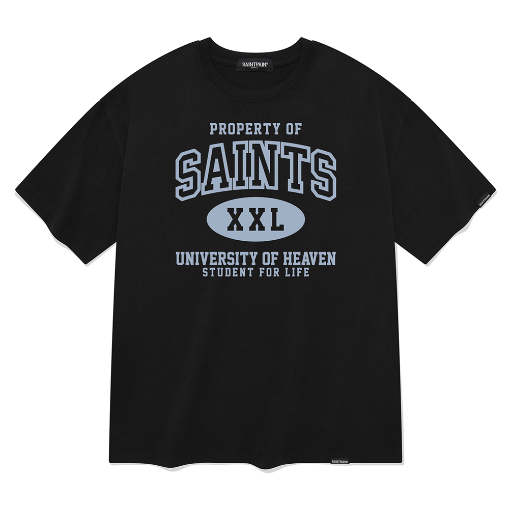 세인트페인 XXL 로고 반팔 티셔츠-블랙