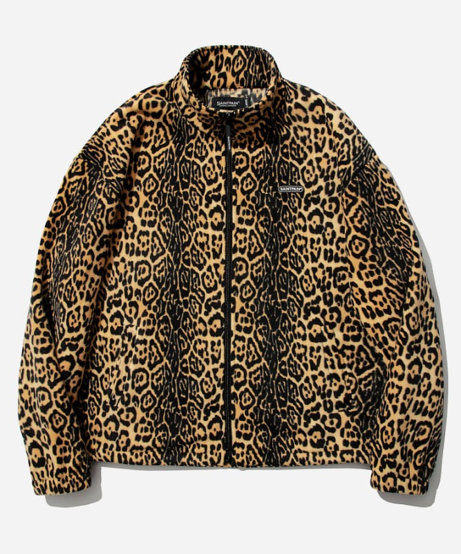 SP Leopard Fleece Zip Up Jacket-Yellow
