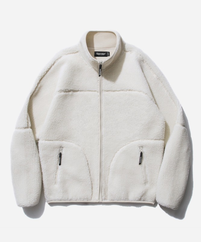 SP Boa Fleece Zip Up Jacket-White
