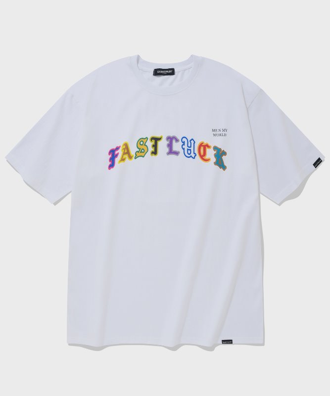 SP FAST LUCK T SHIRTS-WHITE