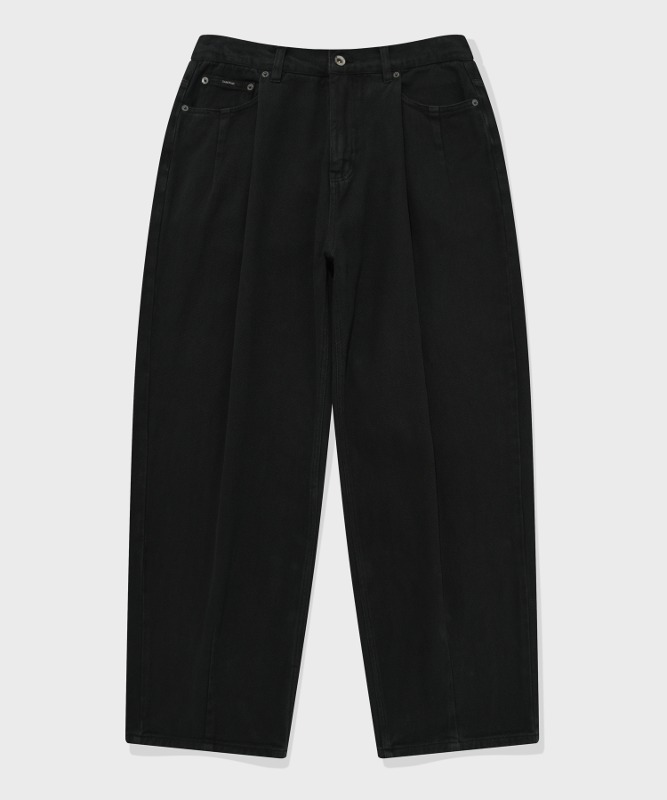 SP WIDE ONE TUCK BALLOON PANTS-BLACK